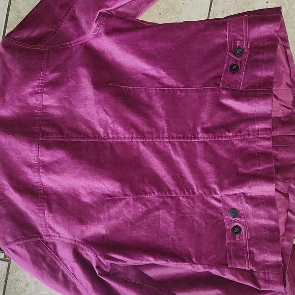 Covington Women's Magenta Fushia Velvet Button Down Jacket Large - Picture 10 of 13